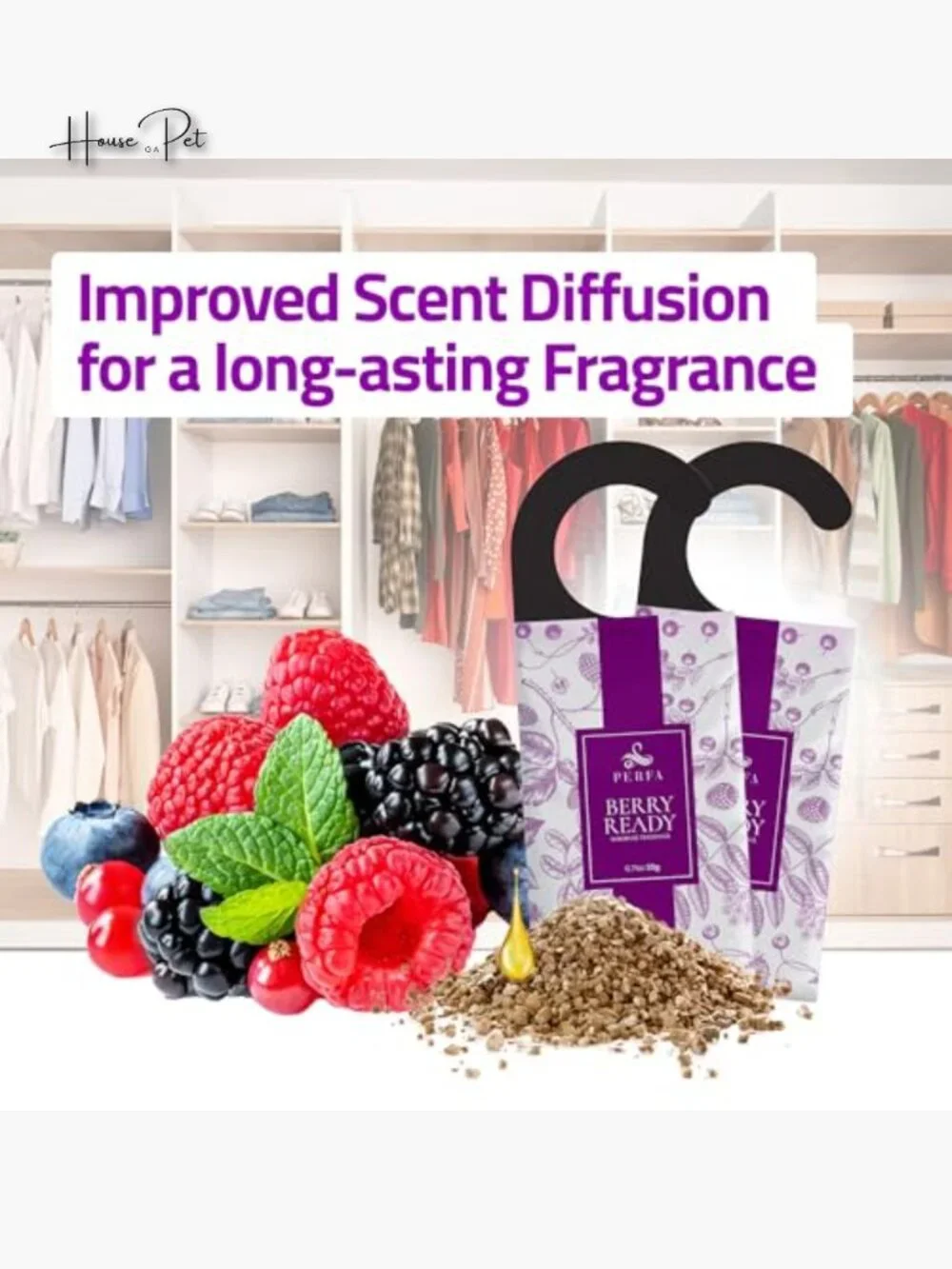 Berry Scented Closet Deodorizer 6-Pack | Long-Lasting Drawer Sachets